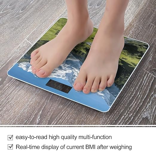 Lucerne Smart Scale for Body Weight Digital Bathroom Scale Toughened Glass Weight Scale with Large LCD Backlight Display High Precision Scales Weighing Machine