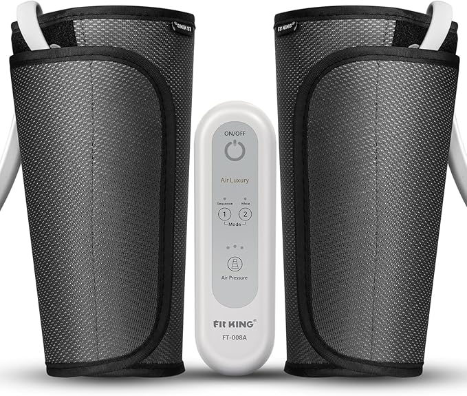 FIT KING Calf Massager for Circulation and Muscle Recovery Air Compression Device for Calves Relives Muscle Soreness and Swelling Pain Helpful for Edema and RLS