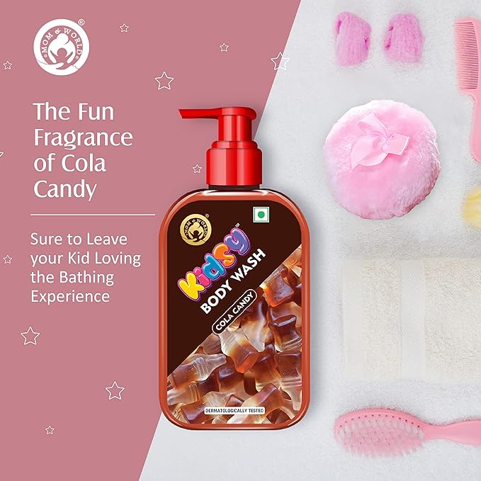 Mom &amp World Kidsy Cola Candy Body Wash No Tears No SLS For Kids Dermatologically Tested pH Balanced 240 ml