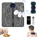 Foot Plate - Foot Massager Relaxes Muscles for All-Night Comfort 8 Massage Modes 19 Intensity Levels Smart Auto Power-Off &amp Safety Features USB Rechargeable Remote Control (B Set)