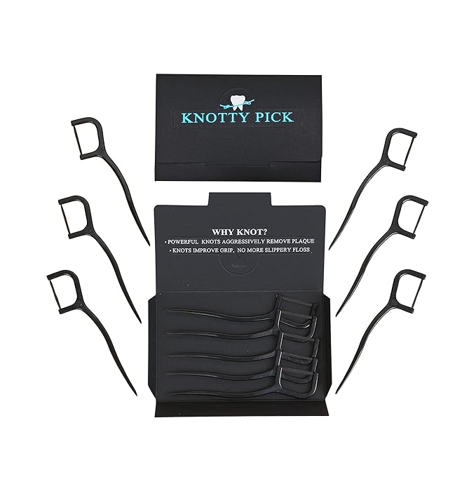 Knotty Floss and Knotty Brush 4-Piece Variety Pack - Natural Eco-friendly Plant-Based Vegan - Adult Floss and Toothbrush Gift Set