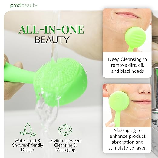 PMD Clean - Smart Facial Cleansing Device with Silicone Brush &amp Anti-Aging Massager