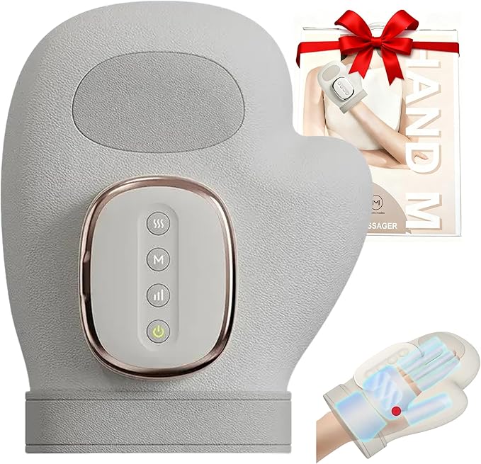 Hand Massager Cordless Hands Massagers Glove with Heat &amp Compression for Arthritis Carpal Tunnel &amp Finger Pain Relief 15-Min Timer Rechargeable Portable