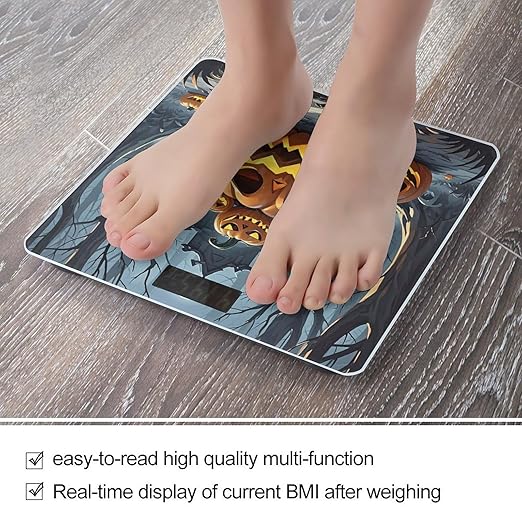 Digital Bathroom Scale for Body Weight Scale with Bright LCD Display High Accuracy Step-On Technology Auto On/Off Terrifying Atmosphere Digital Scales 400 Lbs /180kg
