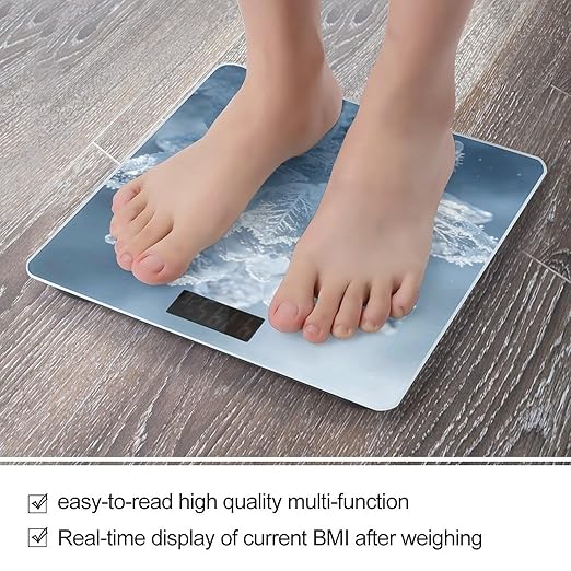 Ice Lotus Weight ScaleClear LED Display Bathroom Digital Weighing ScaleTempered Glass Digital Bathroom Scale for Body Weight Capacity Up to 400 Lbs