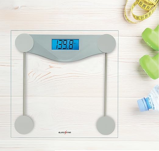 EUROSTAR Digital Glass Bathroom Scale Clear