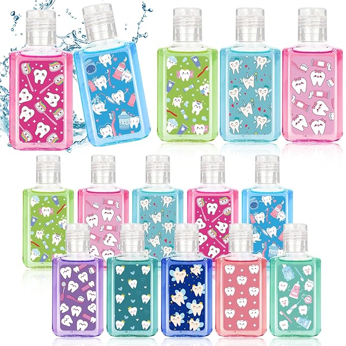 50 Pcs Dental Assistant Mini Hand Sanitizer Bulk Dental Assistants Gift Nurse Appreciation Gift Cute Teeth Small Hand Sanitizer 1fl oz Travel Size Hand Soap for Nurse Week Gifts
