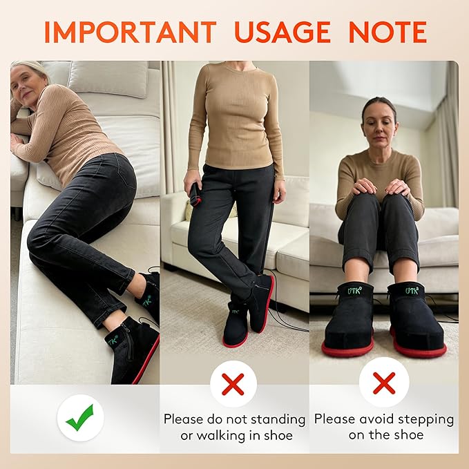 UTK Red Light Therapy for Feet 660nm &amp 850nm Infrared Red Light Therapy Shoe Full Wrapped for Foot Heel and Ankle with Pulse Mode (1 Pack)