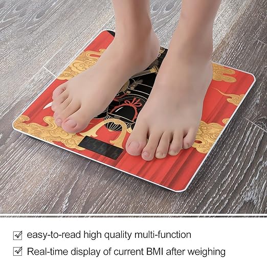Samurai Armor Set Scale for Body Weight Sturdy Tempered Glass Weighing Scales with LCD Display Accurate Digital Bathroom Scale Convenient Body Fat Smart Scales Easy Read