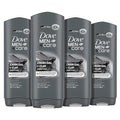 DOVE MEN + CARE Elements Body Wash Charcoal + Clay 4 Count For Men's Skin Care Effectively Washes Away Bacteria While Nourishing Your Skin 18 oz