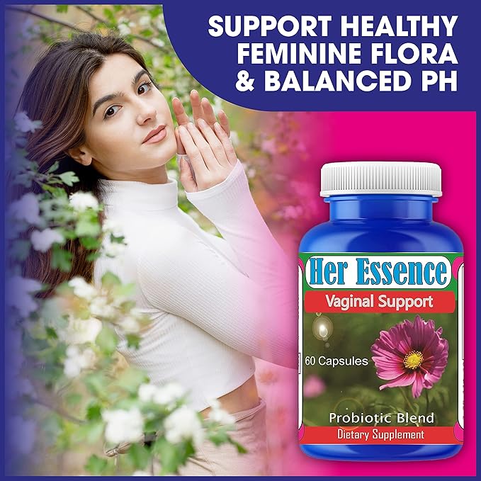 Celebrity LifeStyle Product Her Essense Probiotics for Women – Vaginal ph Balance Digestive &amp Urinary Tract Balance – Daily Feminine Care Gut Health for Women Probiotic Supplement – 60 Capsules