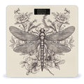 Hand Drawn Floral Dragonfly Smart Scale for Body Weight Accurate Bathroom Scale with LED Display Digital Weight Scales Weighing Machine High Precision Scales for Bath Home