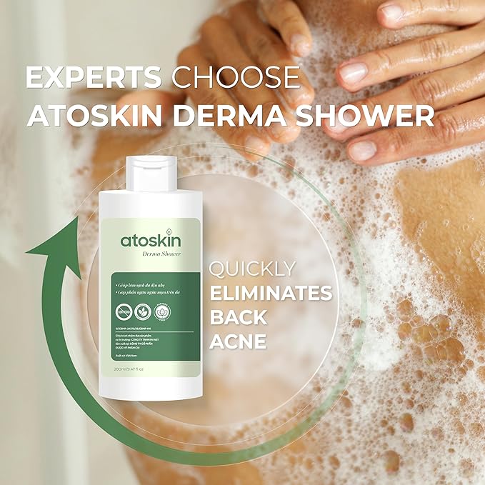 Atoskin Derma Shower (2 Pack) – Herbal Body Cleanser for Oily &amp Acne-Prone Skin with Rosemary &amp 7 Botanical Extracts (18.94 oz)