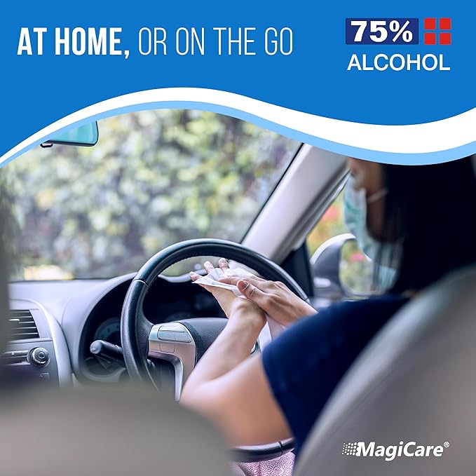 MagiCare Bulk 75% Large Alcohol Wipes (40-80ct Packs) - Alcohol Hand Sanitizer Wipes Premium - Unscented Hand Wipe Sanitizing Wipe - Travel Home Classroom - 40 Soft Packs 3200pcs (Case)