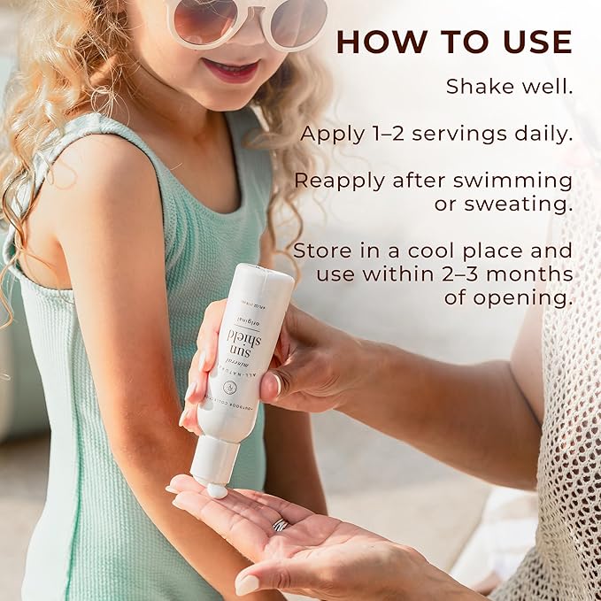 Rowe Casa Organics Untinted Mineral Sun Shield with Non-Nano Zinc Oxide Titanium Dioxide &amp Vitamin C – Mineral Sunscreen for Face &amp Body – Gentle for All Skin Types 4 Fl Oz