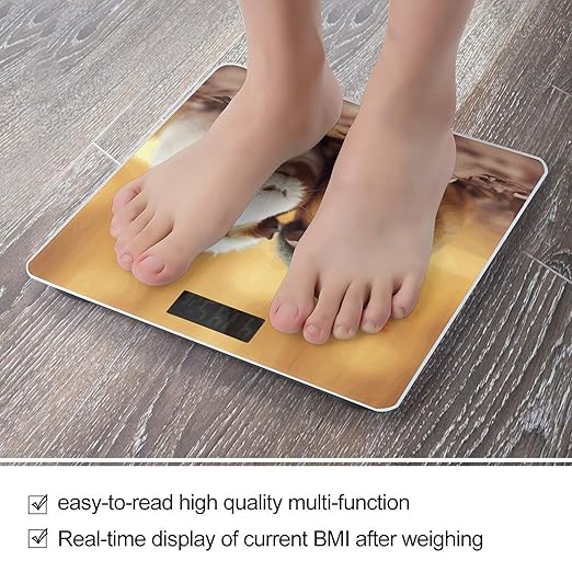 Cute Guinea Pigs Scale for Body Weight Digital Bathroom Scale Toughened Glass High Precision Scales for Body Weight with Large LCD Backlight Display Weight Scales