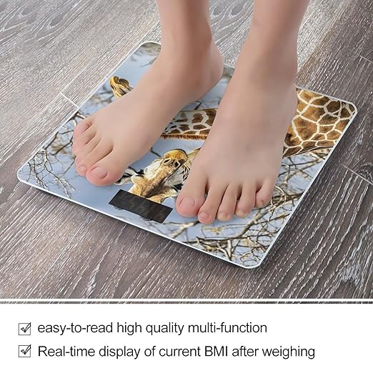 Giraffe Scale for Body Weight Highly Accurate Digital Bathroom Body Scale Digital Bathroom Scales for People Anti-Slip Large LCD Display Smart Scales