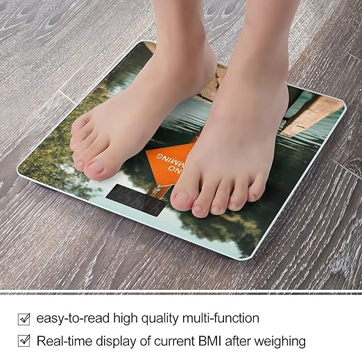 Pier Sign Digital Bathroom Scale for Body Weight with High Precision Digital Weighing Scale with BMI Clear LCD Display and Step-On Measures Weight Up to 180kg