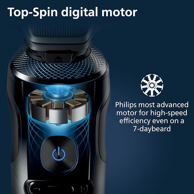 Philips Norelco S9000 Prestige Electric Shaver with Qi-Charger Precision Trimmer and Premium Case SP9872/86
