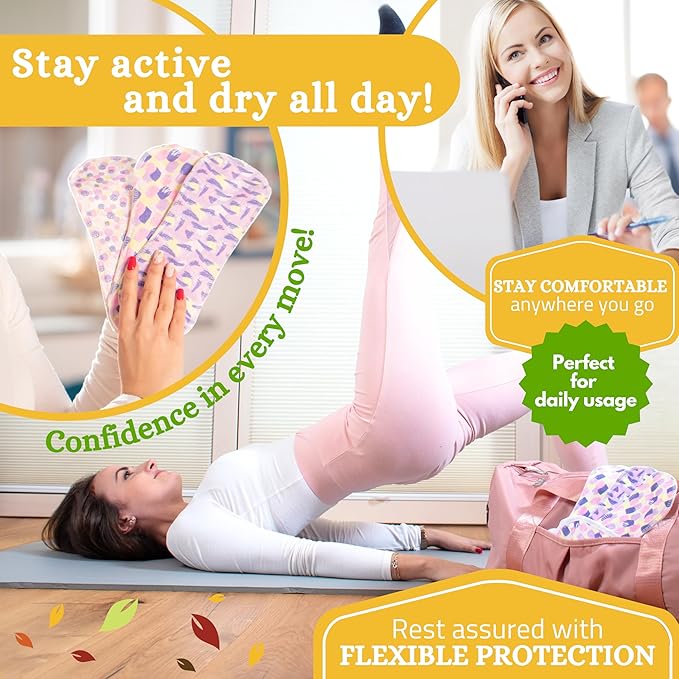 Non-Slip &amp Wingless Reusable Panty Liners for Women (Small 7-Pack) – High-Temp Washable Cloth Panty Liners for Vaginal Discharge – Breathable Soft Organic Cotton Keeps You Fresh &amp Dry for Da