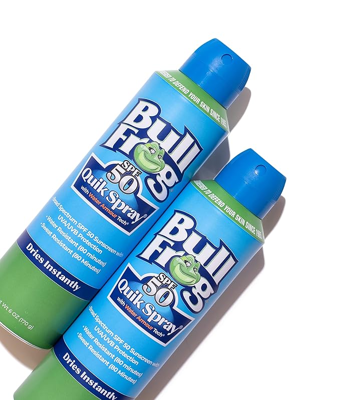 Bullfrog Quik Spray Sunscreen SPF 50 | Oxybenzone &amp Octinoxate Free | Broad Spectrum Moisturizing UVA/UVB 2 pack