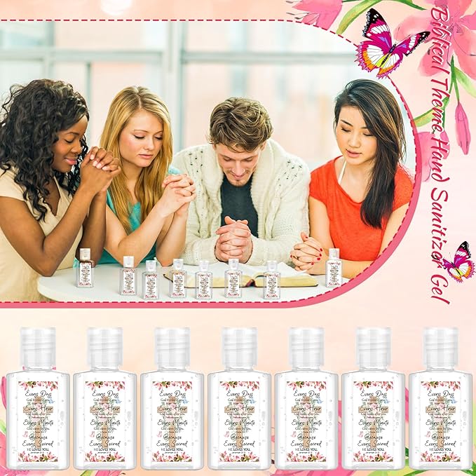 Gejoy 72 Pack Christian Hand Sanitizers Bible Verse Mini Hand Sanitizers Bulk Travel Size Religious Gifts Christian Party Favors for Church Prayer Women Mom Pastor Holiday Christmas Stocking Stuffers