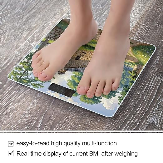 Outer House Scale for Body Weight Highly Accurate Digital Bathroom Body Scale Digital Bathroom Scales for People Anti-Slip Large LCD Display Smart Scales