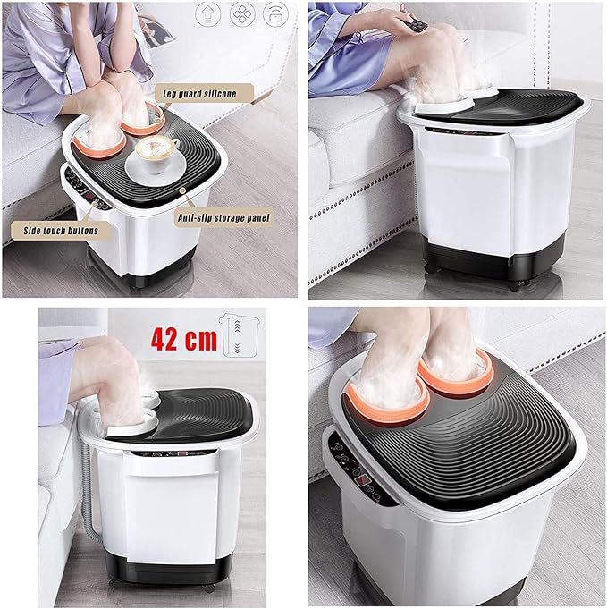 Foot Spa Massager Heat Bubbles Vibration 6 Rollers Digital Temperature Control Relax Tired Feet Relieve Muscle Pain Home Use