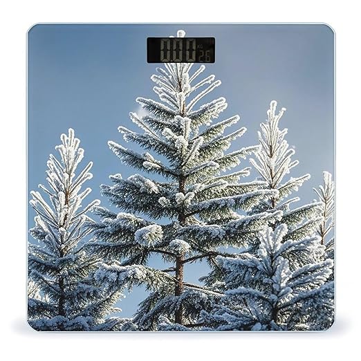 Frost in Winter Scale for Body Weight Highly Accurate Digital Bathroom Body Scale Digital Bathroom Scales for People Anti-Slip Large LCD Display Smart Scales
