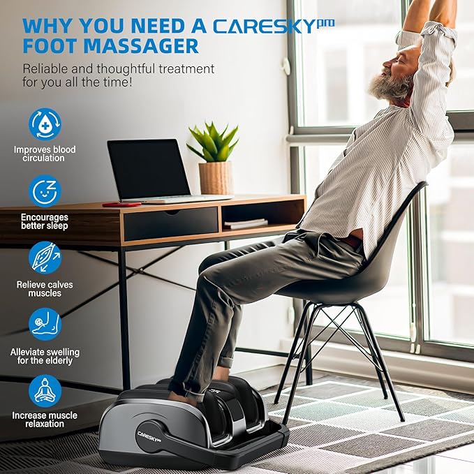 HSA Eligible FSA Shiatsu Foot Massager with Heat for Neuropathy and Pain Relief 3 Heat Therapy 5 Intensity Deep Kneading Rolling for Calf-Feet-Arm Relaxation Plantar Fasciitis