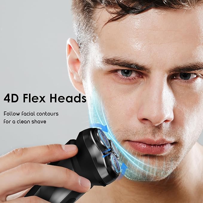 Nicebay Electric Razor Electric Shavers for Men Wet/Dry Shaver LED Display IPX7 Waterproof Electric Shaver Rechargeable Cordless Shavers for Men