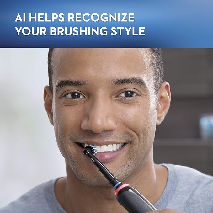 Oral-B GENIUS X Electric Toothbrush with 3 Oral-B Replacement Brush Heads and Toothbrush Case Black