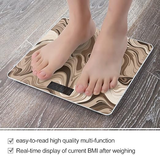 Taupe and White Smart Scale for Body Weight Accurate Bathroom Scale with LED Display Digital Weight Scales Weighing Machine High Precision Scales for Bath Home