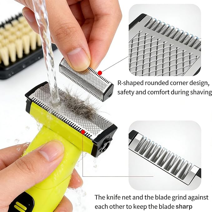 Beard Trimmer for Men - Rechargeable Hybrid Electric Shaver and Body Groomer Washable Face Shaver 4 Combs Wet/Dry Body Trimmer for Men
