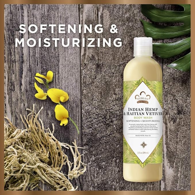 Nubian Heritage Body Wash Indian Hemp &amp Haitian Vetiver 13 Fz