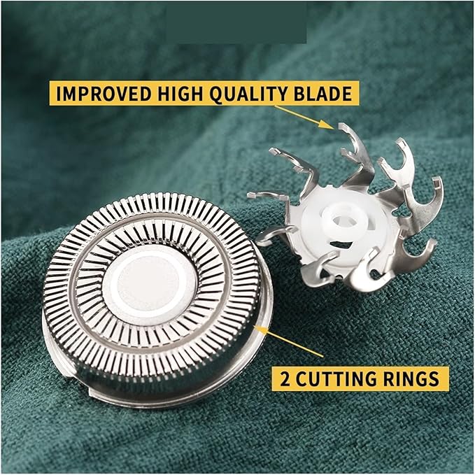 Shaver Head Replacement BladeCompatible for SkullPitbull Gold PRO Replacement Blade 4 Heads Shaver(Black 4 Pcs 1 Set)