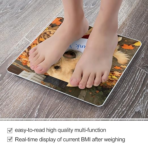 Giving Thanks Smart Scale for Body Weight Digital Bathroom Scale Toughened Glass Weight Scale with Large LCD Backlight Display High Precision Scales Weighing Machine