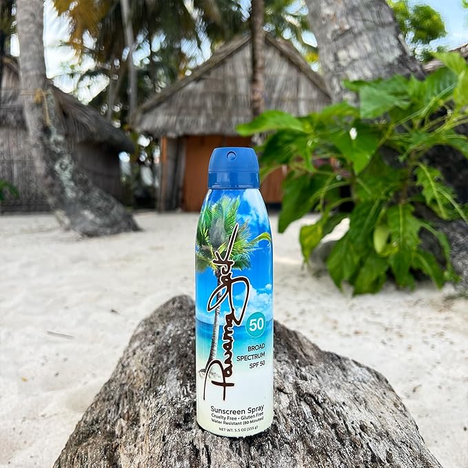 Panama Jack Continuous Spray Sunscreen - SPF 50 Broad Spectrum UVA/UVB Protection PABA Paraben Gluten &amp Cruelty Free Water Resistant (80 Minutes) 5.5 OZ (Pack of 6)