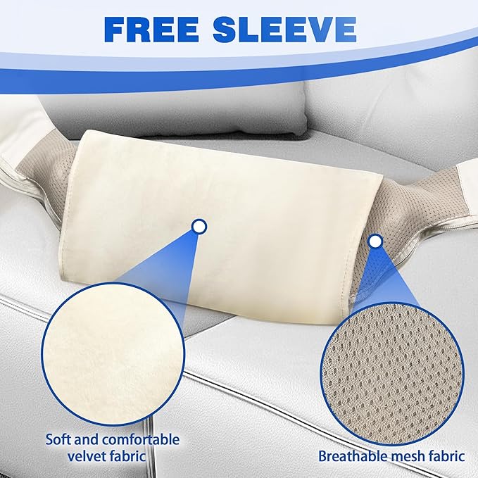 Joyset Shiatsu Neck and Back Massager with Heat Shoulder Massager for Pain Relief Deep Tissue3D Kneading Massage with Cloth Cover Easy to Clean (Khaki)