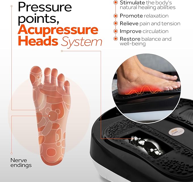 Power Legs Electric Foot Massager Machine with Remote Control Adjustable Speed Vibration - Calf Massager - Feet Massager for Neuropathy Pain Relief Plantar Fasciitis Leg Blood Circulation (Black)