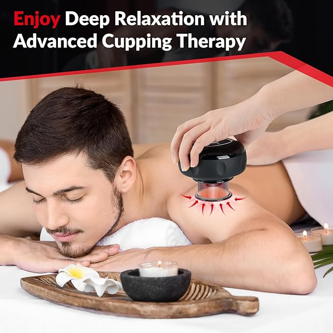 MIIKA Electric Cupping Therapy Set with Remote Control Travel Case Smart Massager for Massage Red Light &amp Heated Suction Cups for Body Relaxation