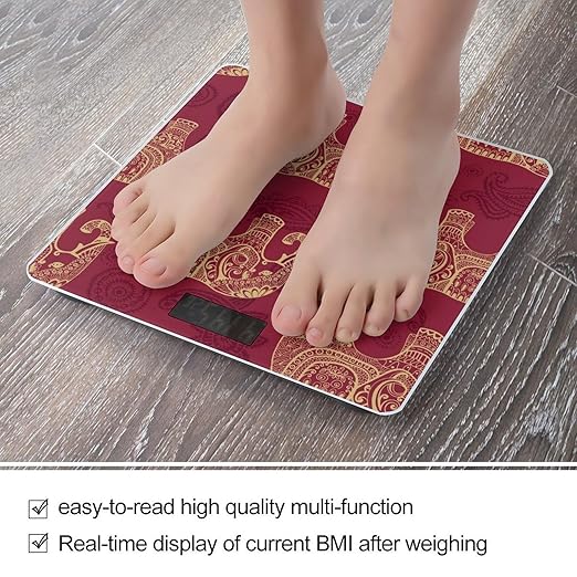Elephant Scale for Body Weight Anti-Slip Sturdy Tempered Glass Weighing Machine Highly Digital Accurate Bright LCD Bathroom Scale for Household Gift