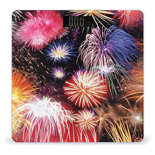 Beautiful Fireworks Scale for Body Weight Digital Bathroom Scale Precision Smart Weighing Scales with Clear LED Display Accurate High Precision Scales Weighing Machine