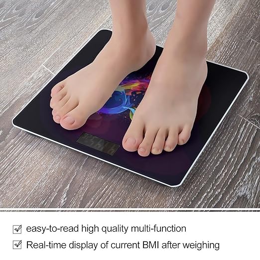 Rainbow Heart Weight Scale Digital Electronic Scales Bathroom Scale Larg LCD Backlight Display High Precisio MeasurementsTempered Glass