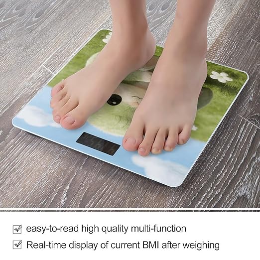 Kari Green Smart Scale for Body Weight Digital Bathroom Scale Toughened Glass Weight Scale with Large LCD Backlight Display High Precision Scales Weighing Machine