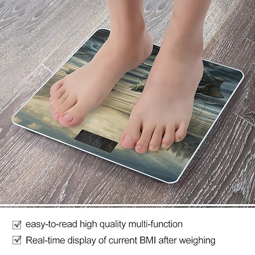 Lake Fish Fishing Smart Scale for Body Weight Accurate Bathroom Scale with LED Display Digital Weight Scales Weighing Machine High Precision Scales for Bath Home