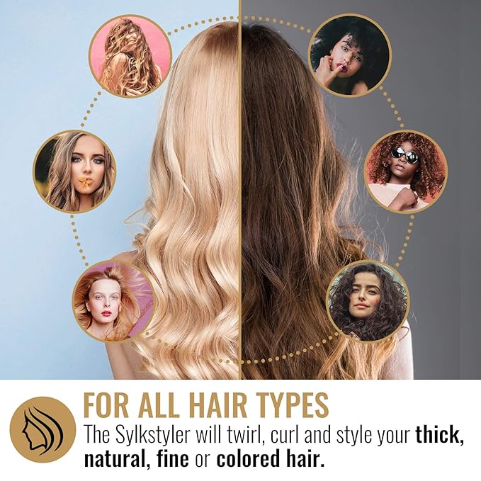 HAI Silk Ceramic Curling Iron for Women - Professional Fast Heating Hair Straightener Curler with Dual Voltage - Wand Curling Iron for Traveling &amp All Hair Types - 1 inch