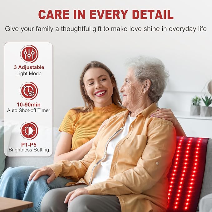 Red Light Therapy for Body Holiday Birthday Gifts for Women Men 39’’ x 24’’Large Infrared Light Therapy with Timer Red Light Panel for Back Belly Shoulder Joint (with Storage Bag)