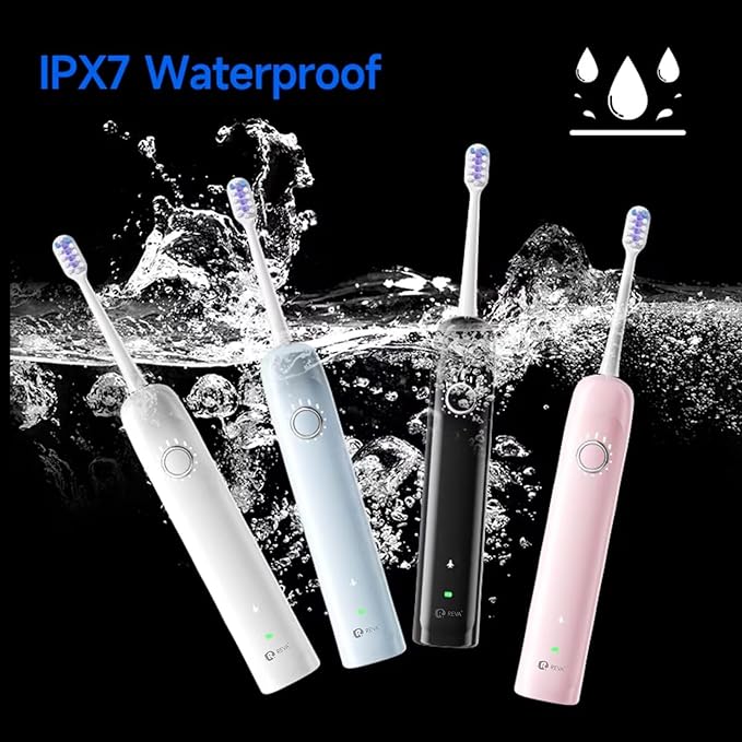 X1 Sonic Electric Toothbrush for Adults - Sweeping &amp Vibrating Rechargeable 4 Brush Heads 5 Cleaning Modes 60-Day Battery Life &amp IPX7 Waterproof Design (Silver)