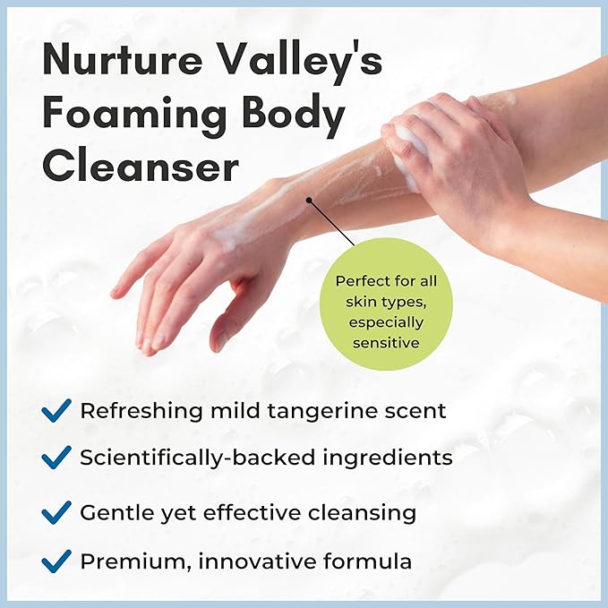Nurture Rinse Free Waterless Foaming Cleanser | Women Camping Elderly &amp Hospital Care | Waterless Shower &amp Bath Wash w/Aloe for Sensitive Dry Skin